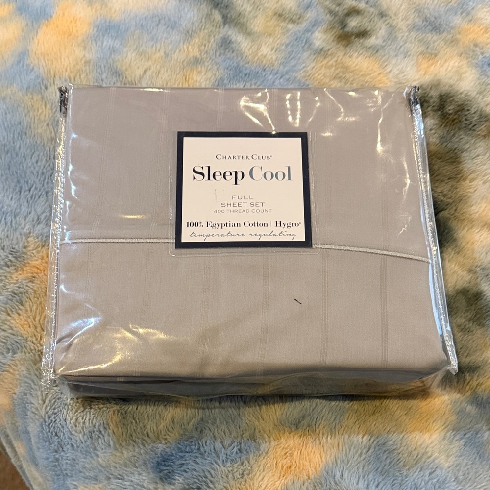Charter Club Sleep Cool Full Sheet Set in Gray